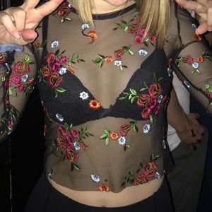 Floral Mesh Top